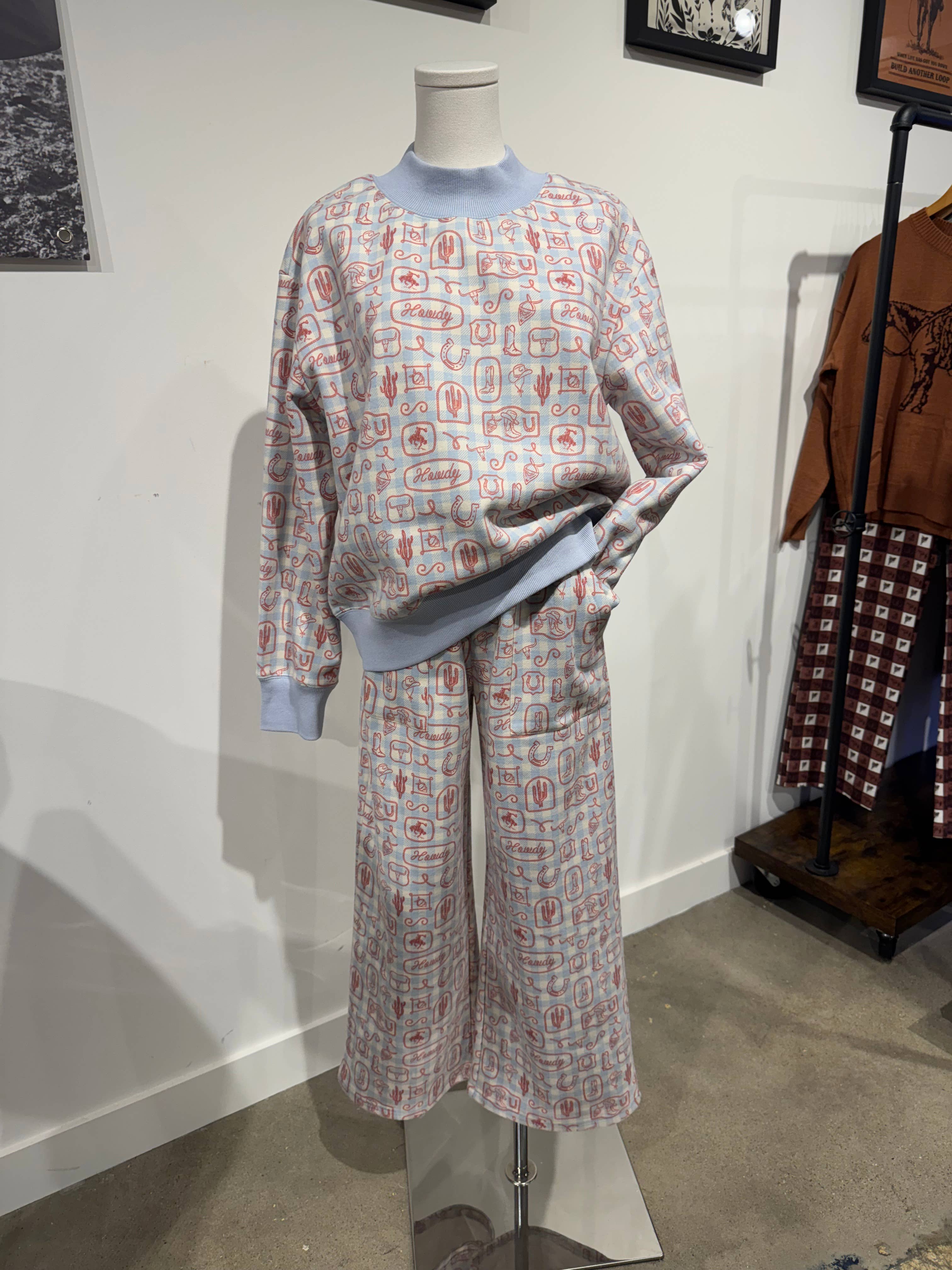 Western Print Fleece Pant