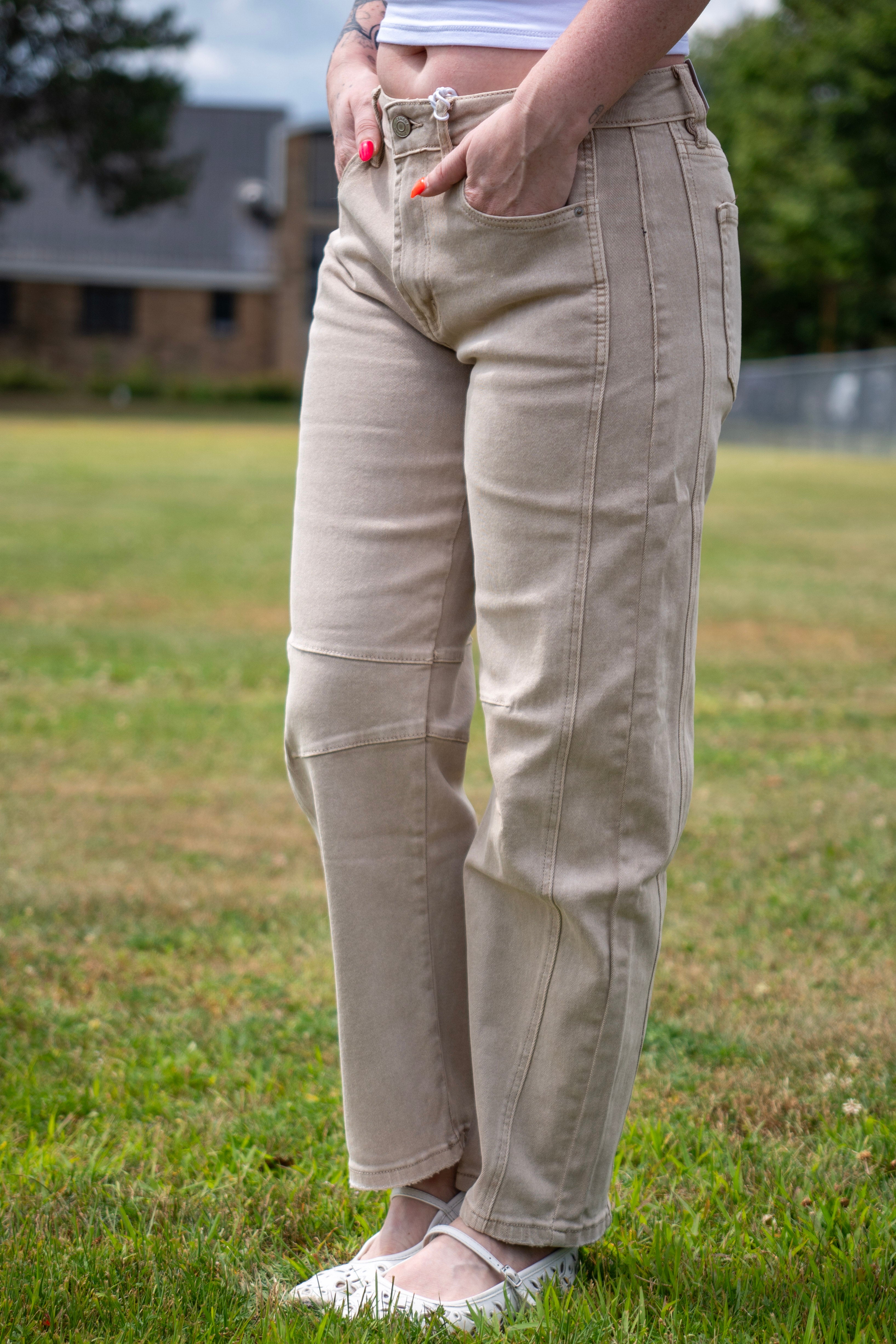 Barrel Leg Colored Denim