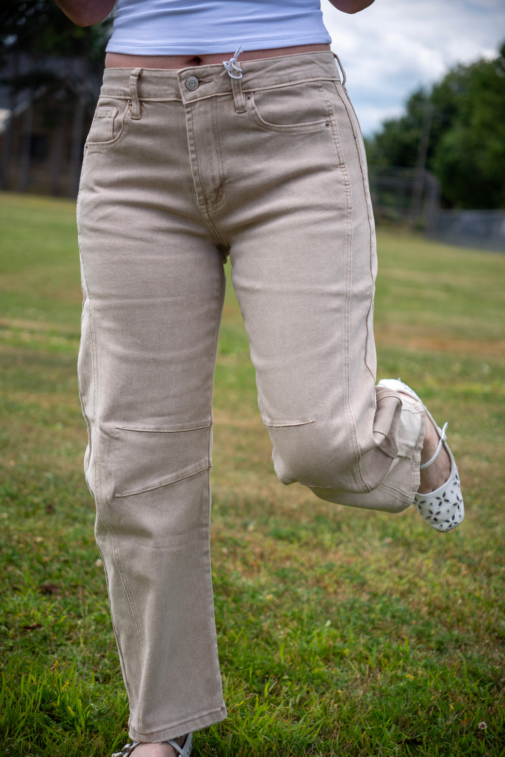 Barrel Leg Colored Denim