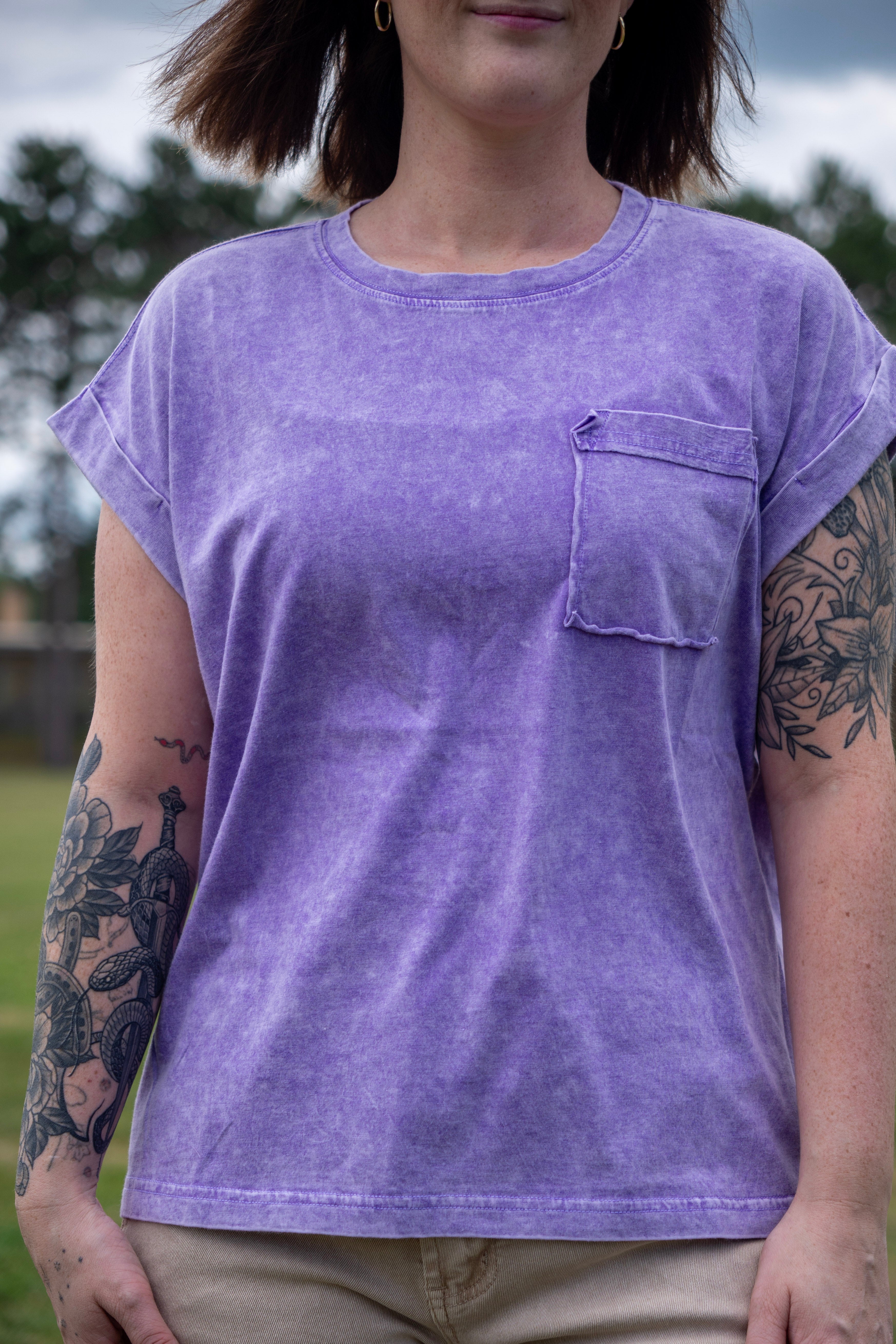 Halo Snow Washed Cuffed Short Sleeve
