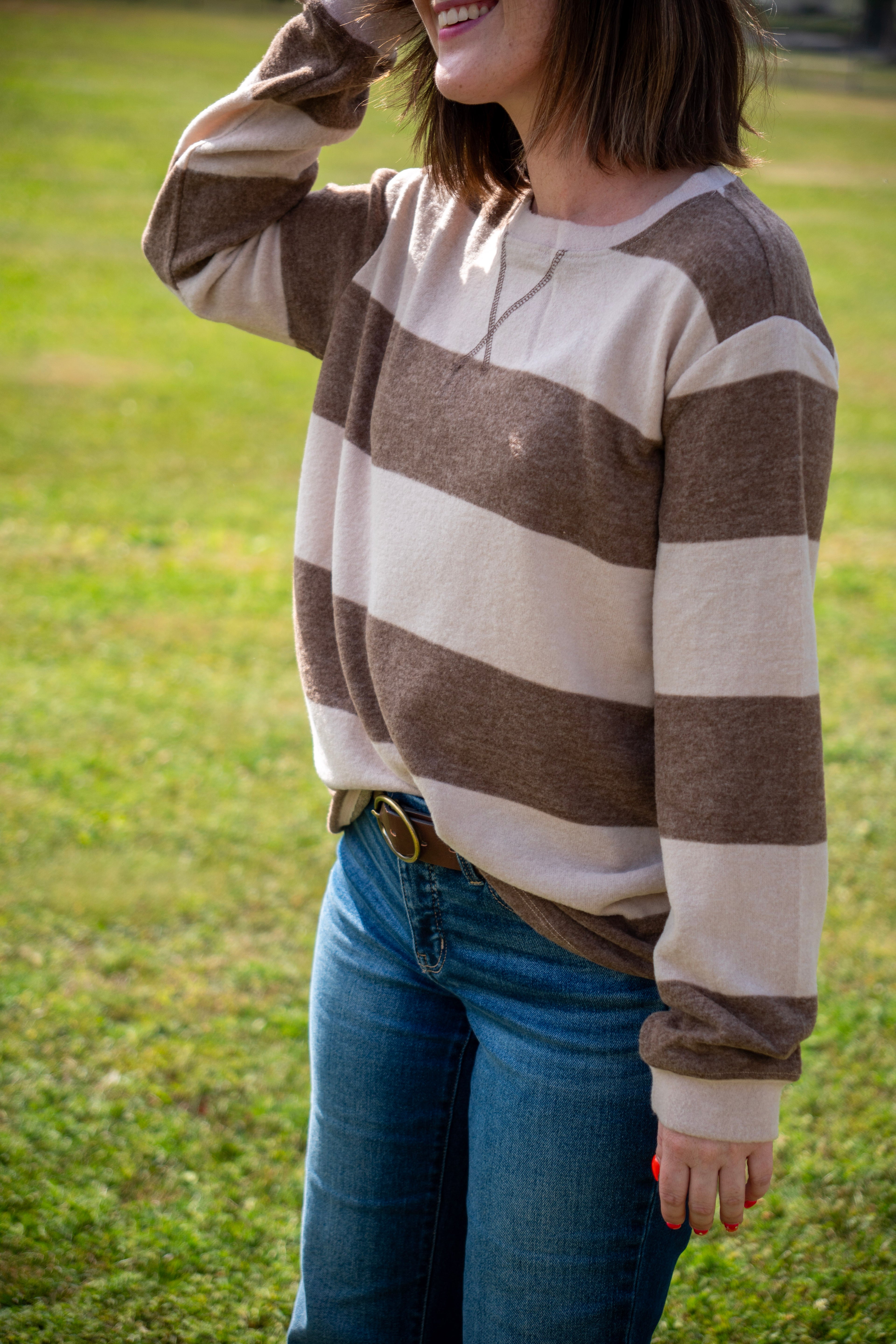 Brushed Striped Hacci Sweater