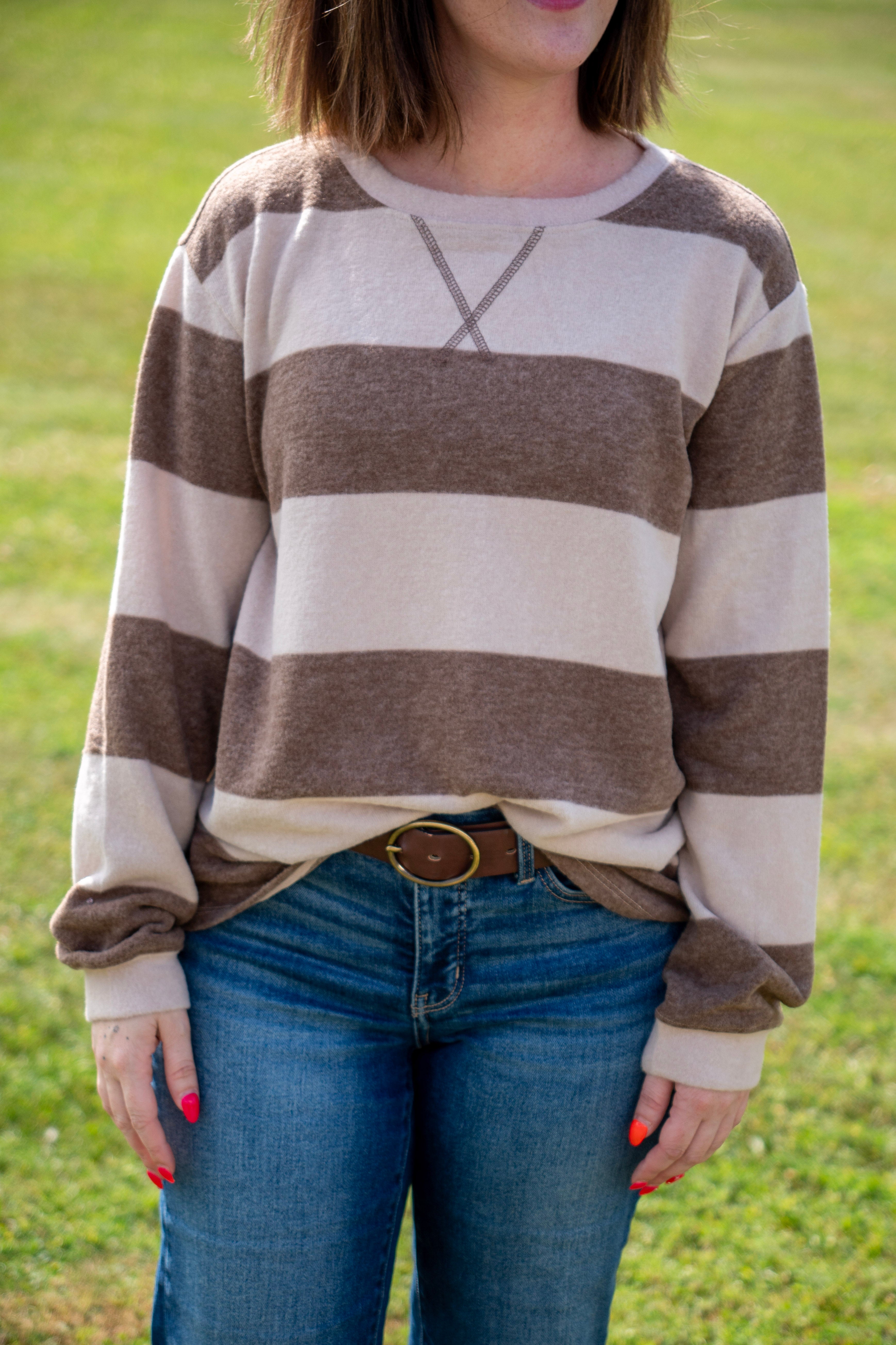 Brushed Striped Hacci Sweater
