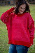 Exposed Seam Two Tone Sweater