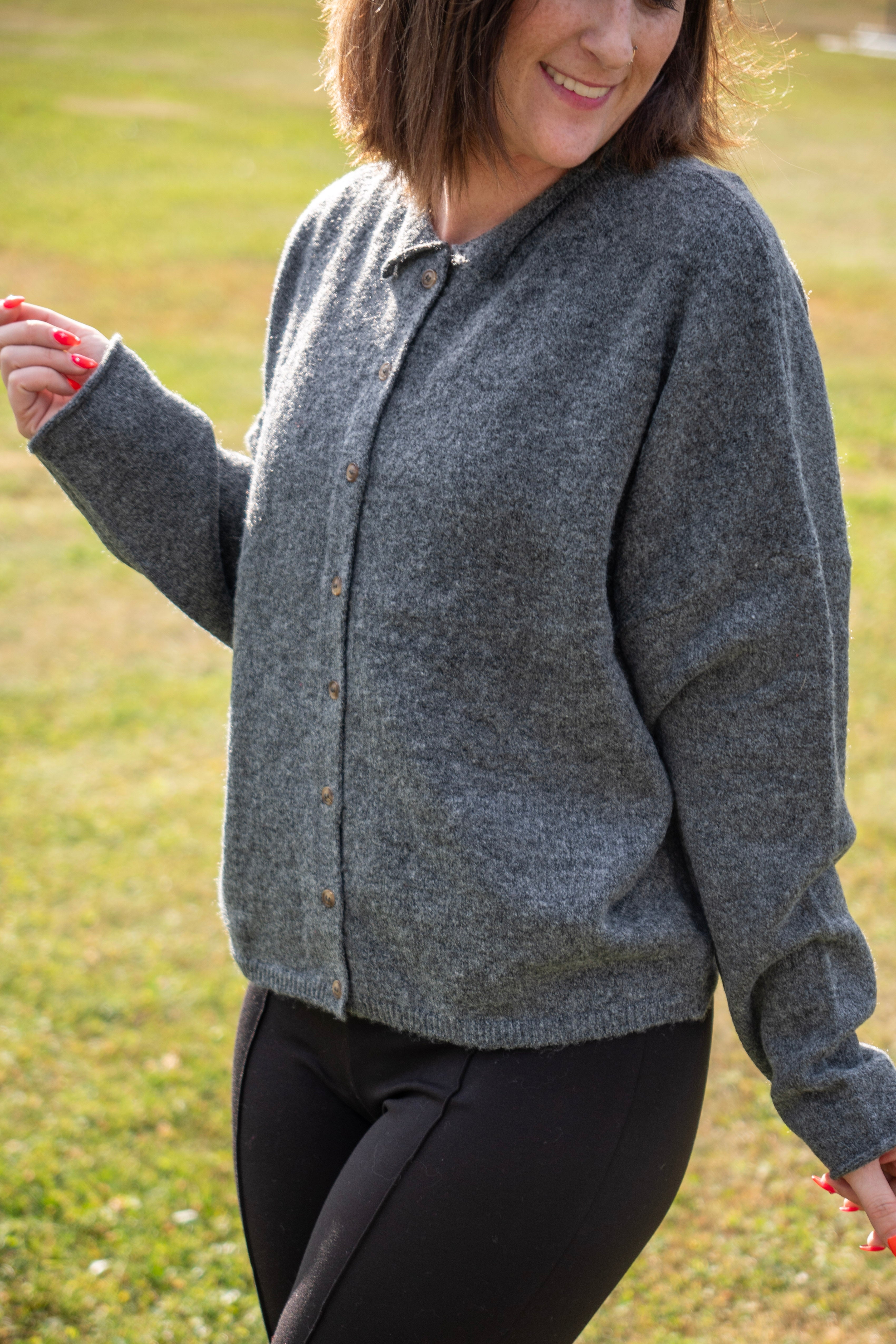 Collared Button Down Cardigan