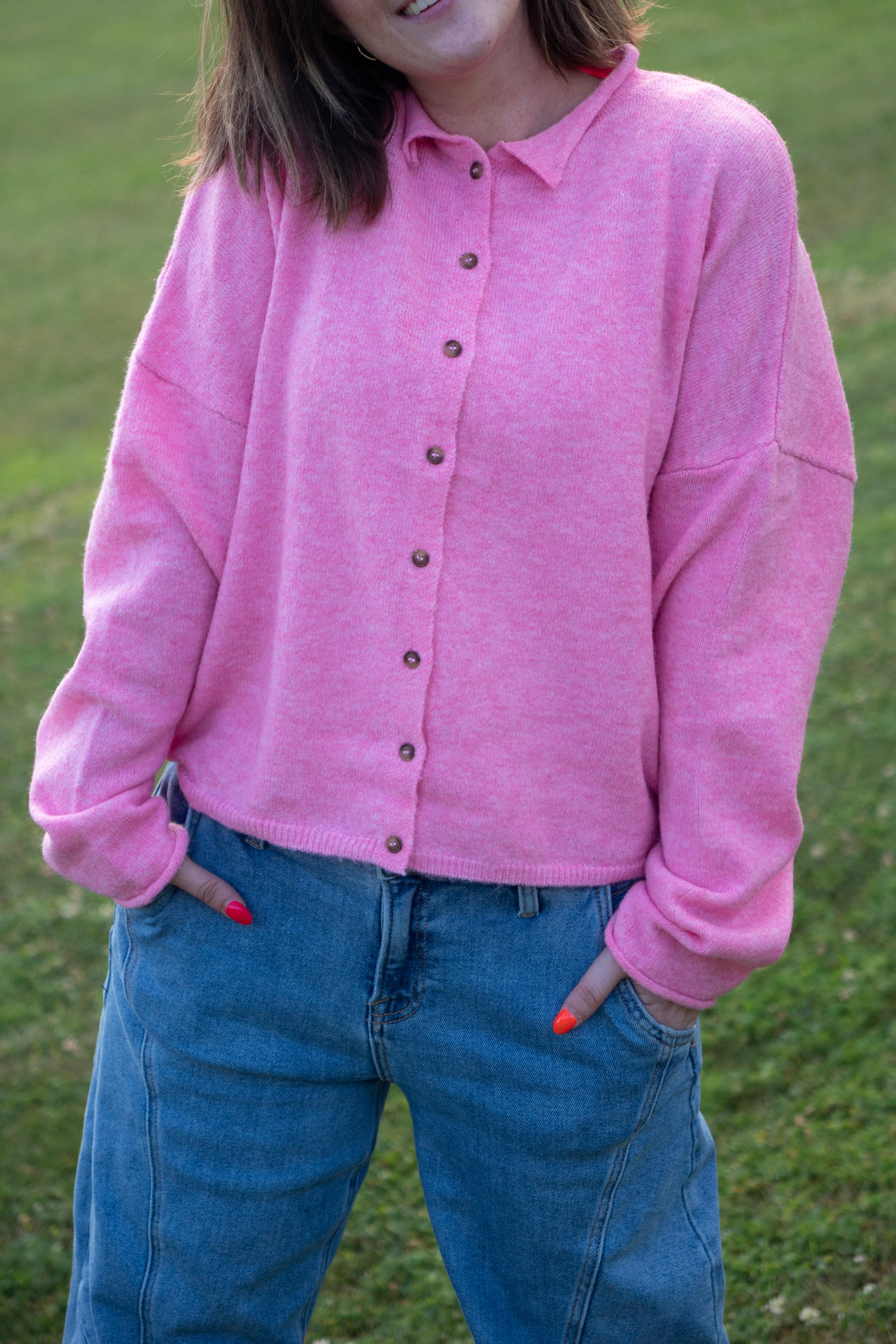 Collared Button Down Cardigan