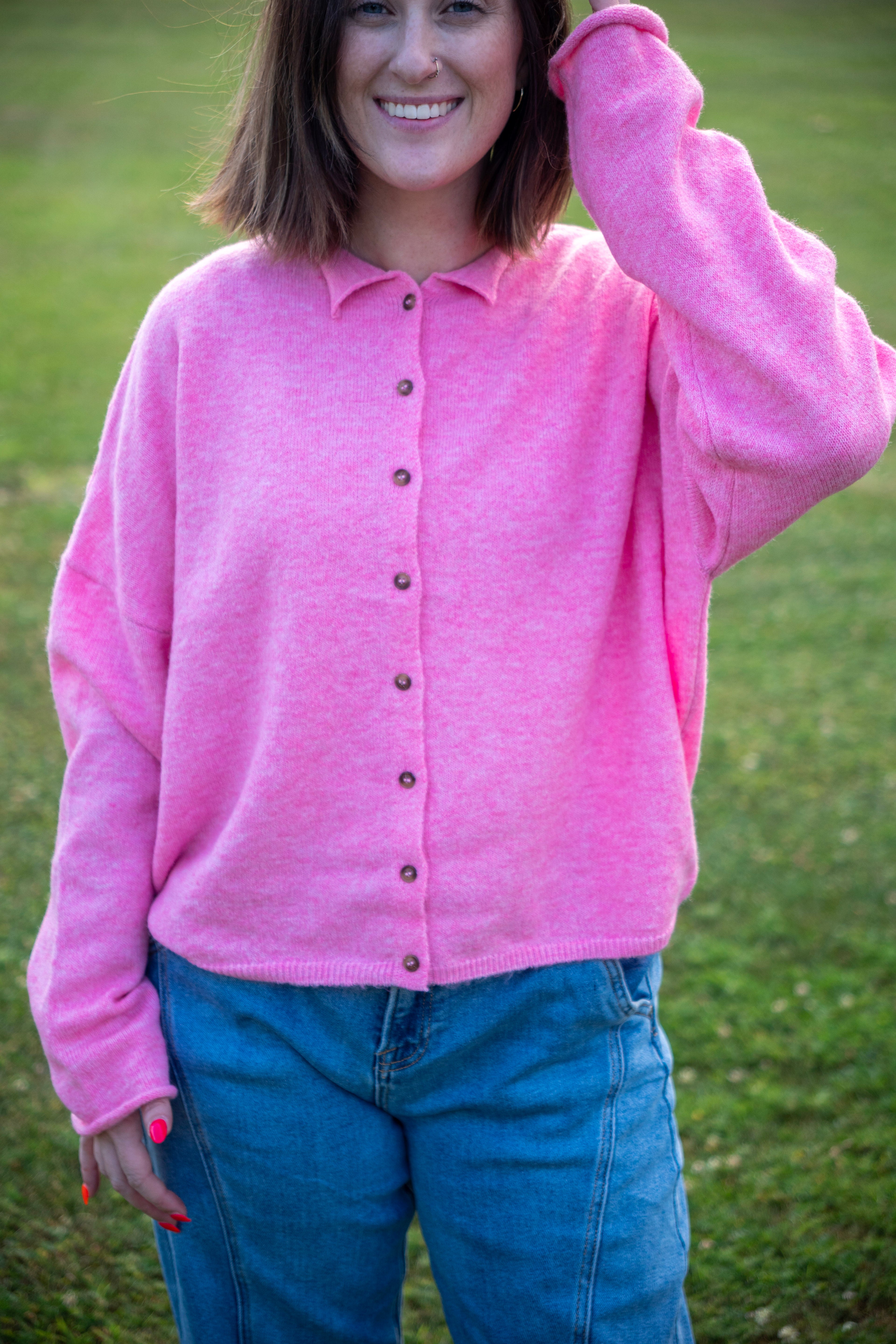 Collared Button Down Cardigan