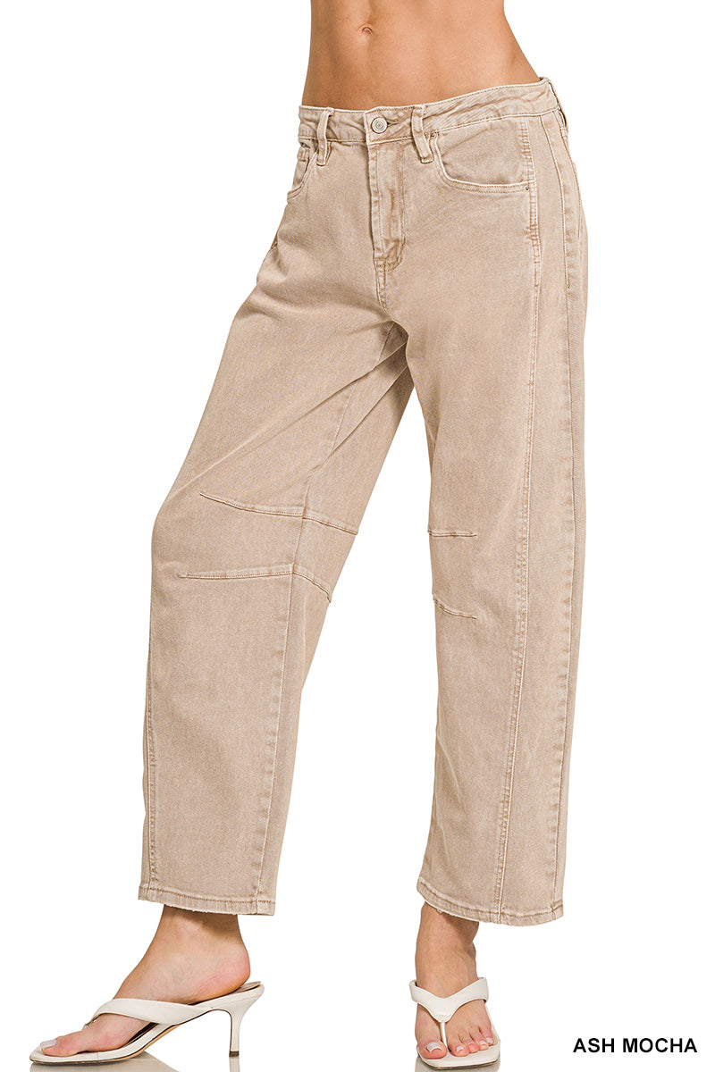 Barrel Leg Colored Denim