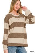 Brushed Striped Hacci Sweater