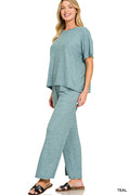 Soft Melange Short Sleeve Tee and Long Pant Set