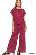 Ribbed Acid Wash Top and Pant Set