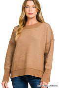 Exposed Seam Two Tone Sweater