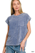 Halo Snow Washed Cuffed Short Sleeve