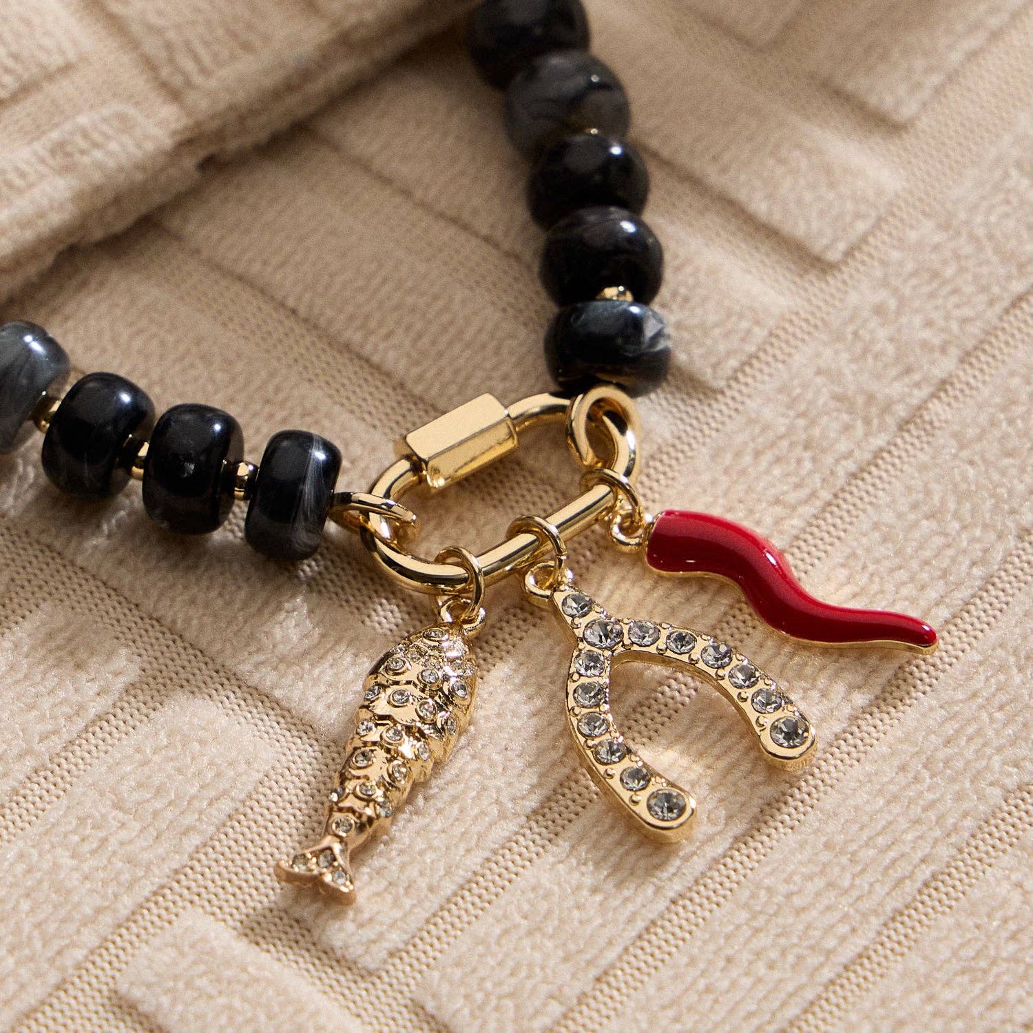 Charm Trio Beaded Necklace
