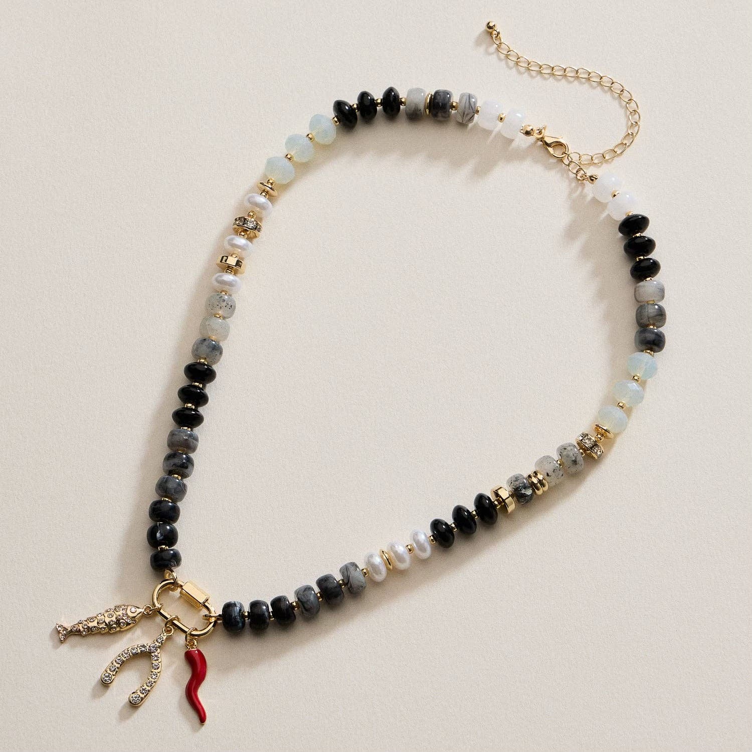 Charm Trio Beaded Necklace