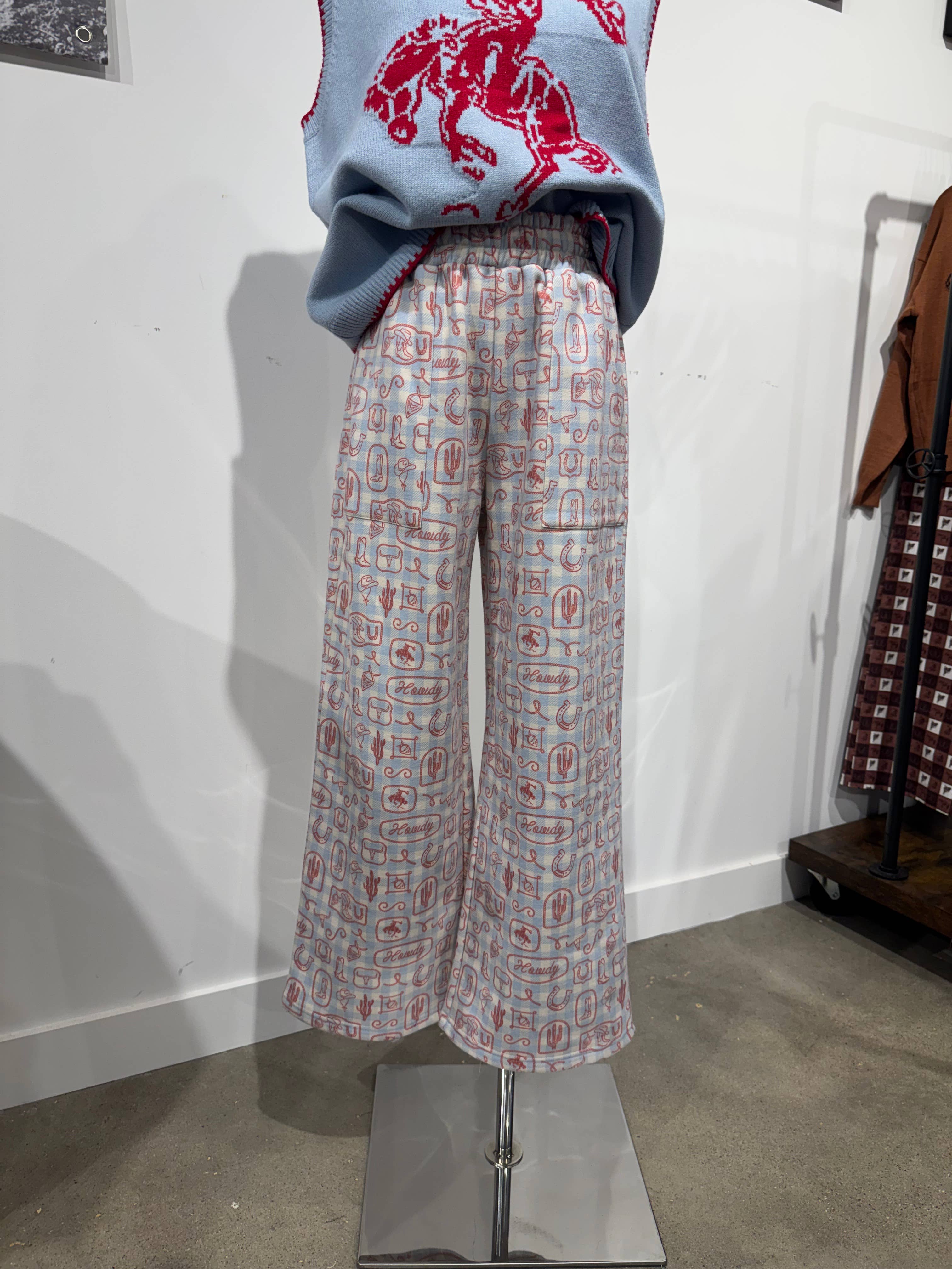 Western Print Fleece Pant